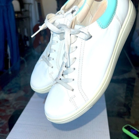 Ecco sneakers, Soft leather 7 Sneaker Size EUR39 white& Tiffany green - Picture 8 of 10